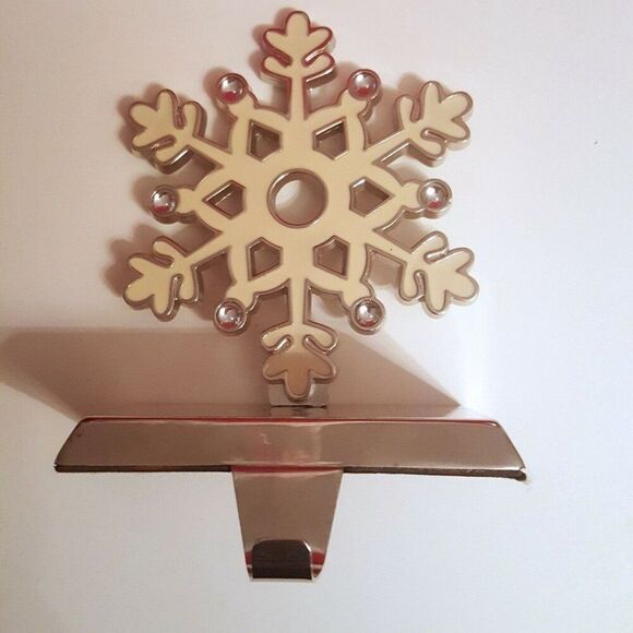 Metal Christmas Stocking Holders 5.5" Snowman Snowflake Lot of 2 New - Picture 4 of 6